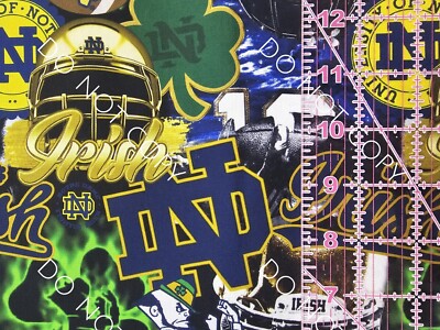 100% Cotton Woven Novelty Fabric Notre Dame Football Team  1/4 Yard 9x56