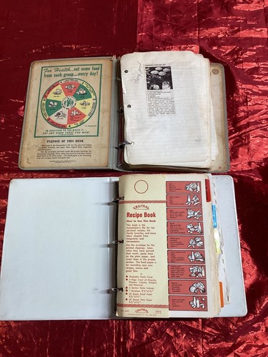 Vintage 1950s My Recipes Cookbook Binder Clippings File Book Lot Set of 2 - Picture 2 of 11