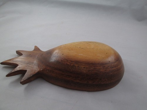 Monkey Pod Pineapple Bowl 8 Inch Vintage Fruit Nuts Candy 1 1/2 High - Picture 7 of 9