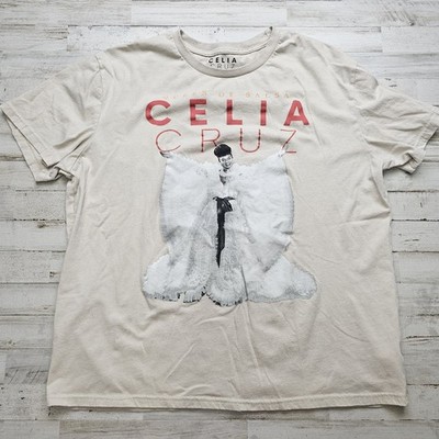 Celia Cruz Queen of Salsa T-Shirt Beige Size 1X Cotton Blend
