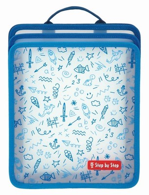 Step by Step Foldable Folder Box Heftbox Blue transparent dunkelblau Neu