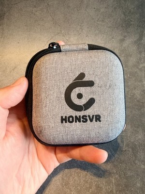 Honsvr kleines Reißverschluss Reise Etui Tasche Kopfhörer Kabel VR Linse Aufbewahrungstasche grau