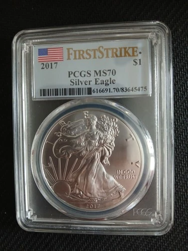 2017 American Silver Eagle PCGS MS69 First Strike – 1 oz .999 Silver