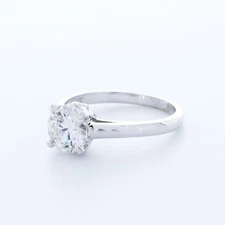 1.56ctw Natural Diamond D/SI2 Very Good Cut Round Brilliant 14K White Gold 4-Pro