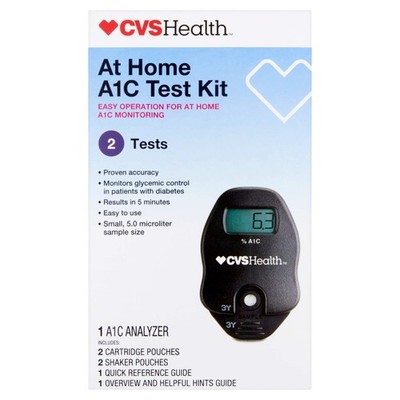 CVS A1C At Home Test Kit, Home Use Monitoring of Glycemic Control, Easy Operatio