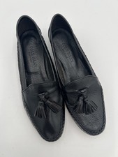 Cole Haan Black Leather Womens Loafers Size 8B Tassel Accents Comfort EUC