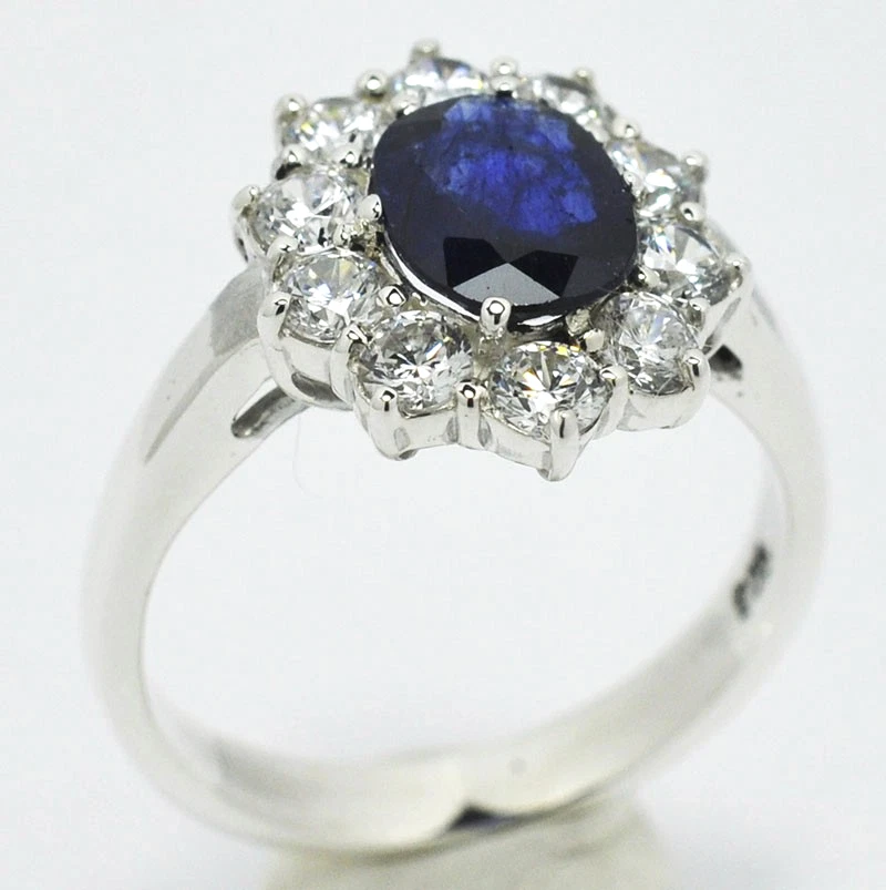 BELLISSIMO L'ANELLO IN ARGENTO 925 CON ZAFFIRO NATURALE 1,85 CT - Immagine 3 di 4