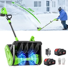 16'' 21V Cordless Snow Shovel Battery Powered Electric Snow Blower 2x 3000Mah
