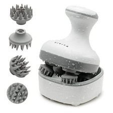 Electric Scalp Massager, Portable Rechargeable Head Massager with 8 White