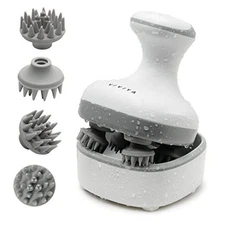 Electric Scalp Massager, Portable Rechargeable Head Massager with 8 White