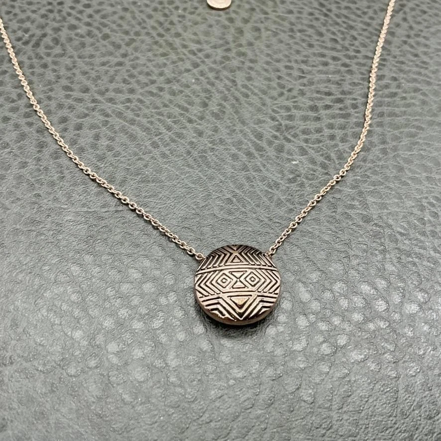 House of Harlow 1960 Collar Mujer Ajustable Tono Oro Rosa Disco Geométrico Foto 4 de 4