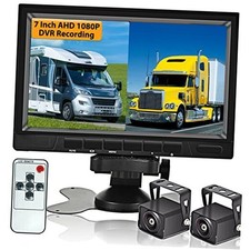 AHD 1080P Backup Camera System with 7'' DVR Dual Split Screen Monitor, IP69