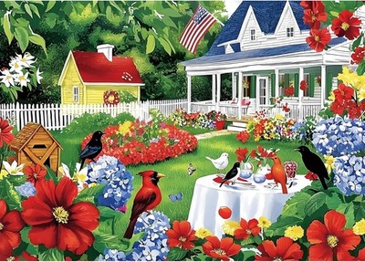 1000 Piece Puzzle for Adults, Beautiful Garden Scene Puzzles, Birds and...