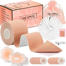 Boob Tape Kit for Large Breast Lift,2 Pcs Nipple Covers  Breathable 1-roll