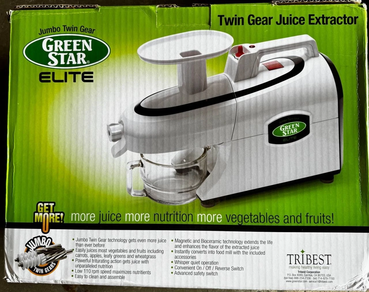 **Main Base Only For - Tribest-Greenstar Elite GSE-5050 Jumbo Twin Gear Juicer