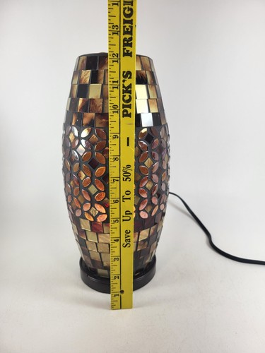 MCM Stained Glass 13" Table Lamp Jewel Tone Glass Mosaic MODERN EXC CONDITION - Picture 8 of 9