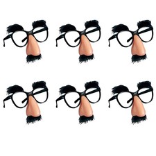 PPXMEEUDC 6 PCS Disguise Glasses with Funny Nose 13cm 12.5cm, Black