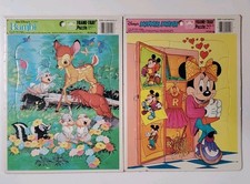 Vintage 1980s Walt Disney  s Classics Golden Frame Tray Puzzles Plus 1