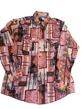 Vtg Wrangler Shirt Men 18x36 Long Tails SW Western Cowboy Cut Native American