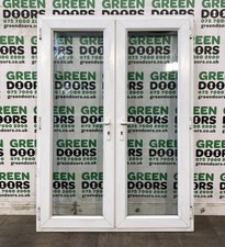 USED UPVC FRENCH DOORS EXTERNAL EXTERIOR DOUBLE GLAZED PLASTIC PVC WHITE