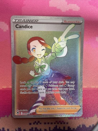 Pokemon Card Candice 204/195 Secret Rare Silver Tempest Near Mint
