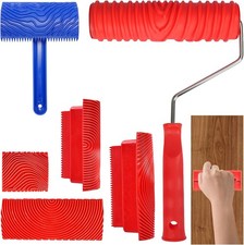 6 Pcs Wood Graining Rubber Painting Effects Tool Texture Pattern DIY Home NEW
