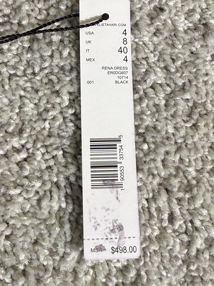 Elie Tahari Pencil Dress Size 4 With Real Calf Hair Black Sleeveless $498 MSRP - Image 3 of 4