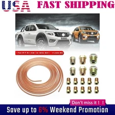 Copper Nickel Brake Line Tubing Kit 3/16 OD 25 Ft Coil Roll all Size Fittings Qj