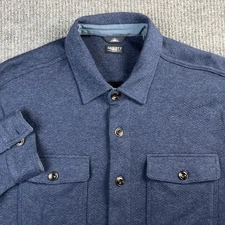 Faherty Shirt Jacket Mens XL Blue Inlet Knit CPO Shacket Reserve