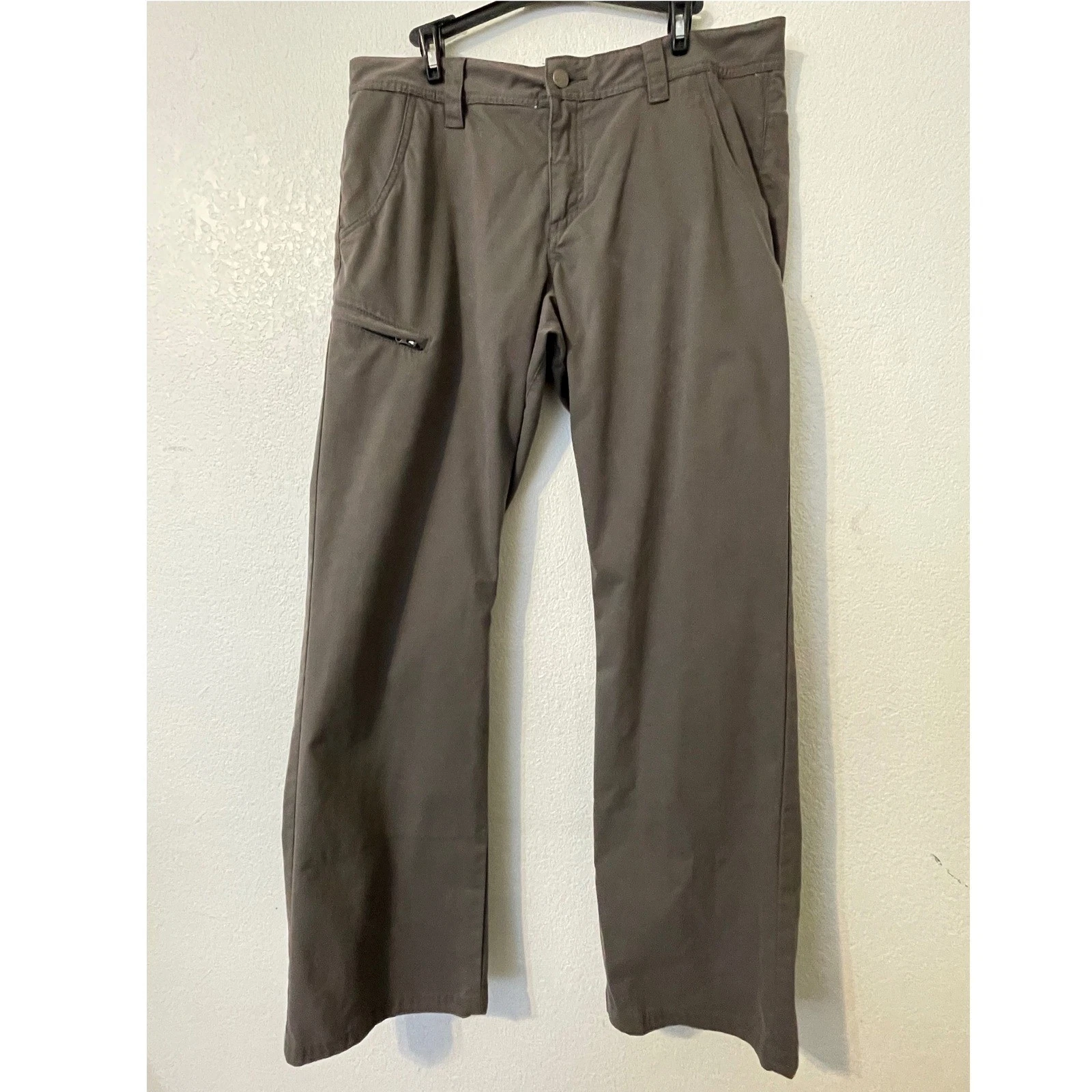 Toad & Co Mens Chino Pant Trousers Gray Organic Cotton Zipper Pocket W34 L32
