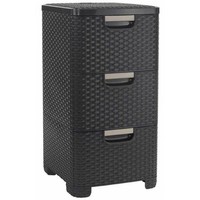 Keter Regal Mit Schubladen Keter Regal Mit 3 Schubladen 3X14L Polyrattan Dunkelb
