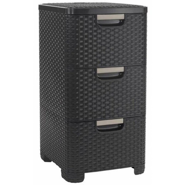 Keter Regal Mit Schubladen Keter Regal Mit 3 Schubladen 3X14L Polyrattan Dunkelb-image