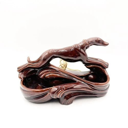 VERY RARE MCM 1950's BROWN Royal Haeger Greyhound TV Lamp and Planter No Flaws