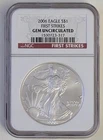 2006 SILVER EAGLE NGC GEM UNCIRCULATED FIRST STRIKES RED LABEL SKU 1530723-317