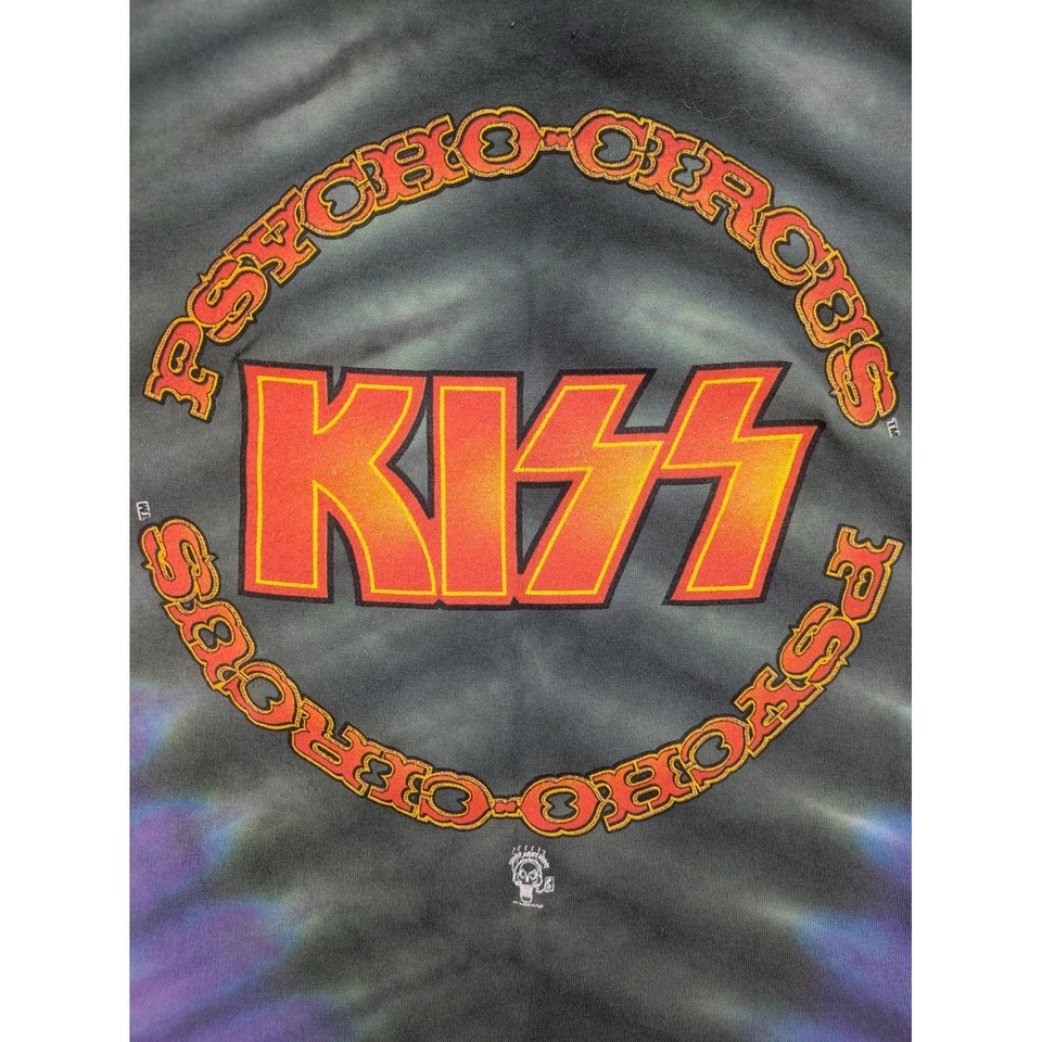 Camiseta vintage 1998 KISS Psycho Circus Tie Dye XXL AOP doble cara Rock Roll Foto 4 de 4