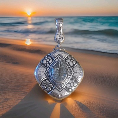 SARDA ARTISAN OF BALI Prasiolith Anhänger, 925 Sterling Silber (26g), Neu in Verpackung