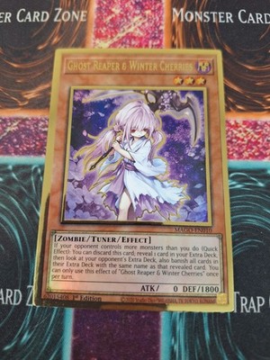 Yugioh Ghost Reaper & Winter Cherries MAGO-EN010 Premium Gold Rare 1st Ed NM