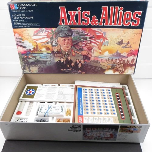 WWII Axis And Allies Vintage 1986 Milton Bradley Board Game 100% Complete