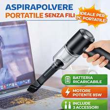 Aspirapolvere Mini Portatile Ricaricabile Potente Auto Casa 120W nuovi Accessori