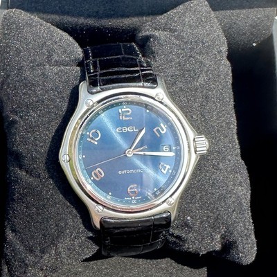 EBEL Watch E9080241 1911 Automatic Blue dial 38mm Mens SS Date 
