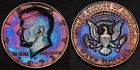 1973-D Kennedy Half Dollar rainbow toning (56-62)