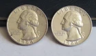 1964 P D Washington Quarter 2 Coin Set