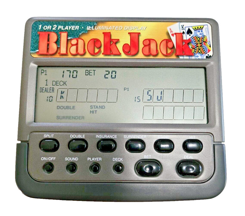 Vintage 2 Player Radio Shack Handheld Blackjack Electronic Game - Tested
