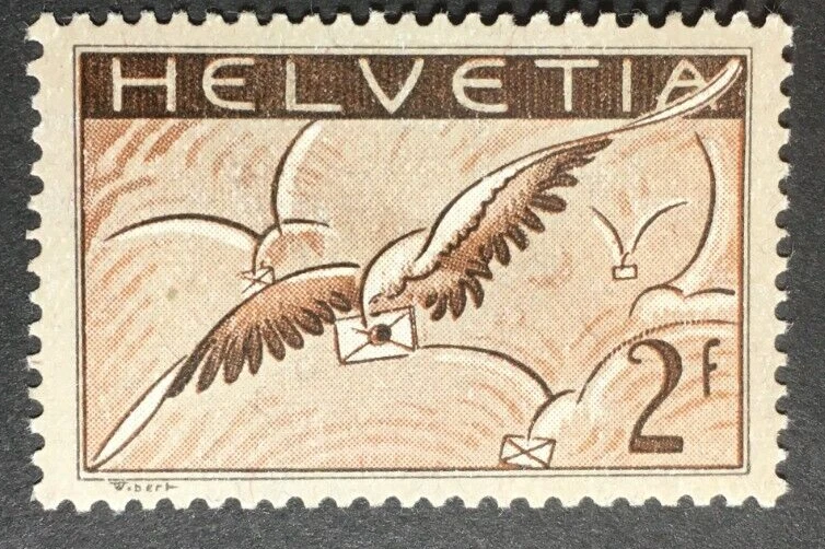 SUIZA C15 (Mi245x) - Alegoría del Correo Aéreo "Pájaro con Carta" (pf99021) Foto 3 de 3