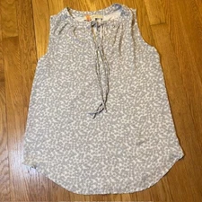 Ann Taylor LOFT XS Extra Small Sleeveless Tie V-Neck Rayon Polyester Top Shirt