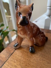 Vintage Boxer Dog Figurine -  Sitting Position Home Decor English Boxer Ceramic