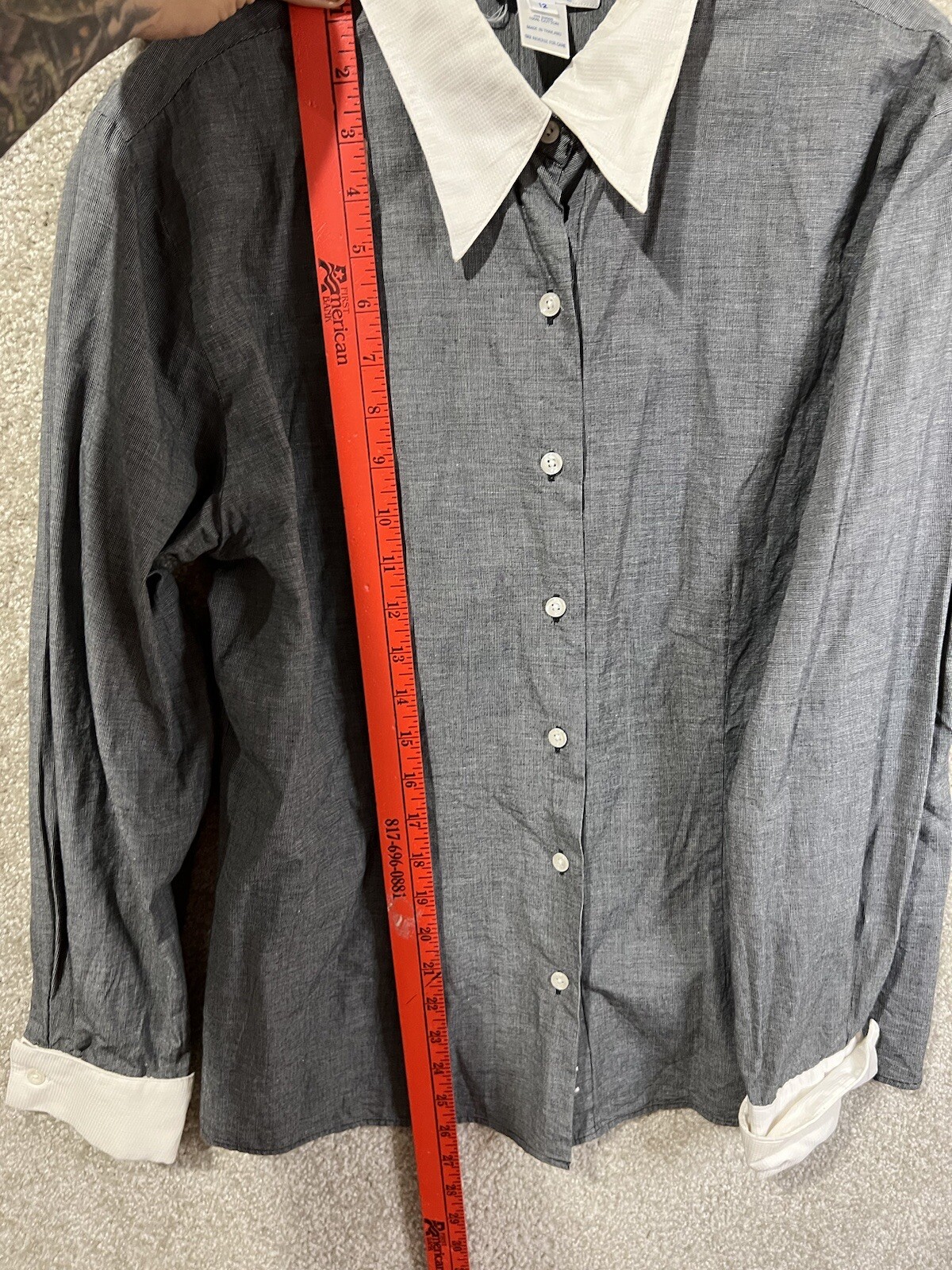 Pendleton Button Down Shirt Blouse. Gray, White T… - image 5