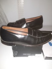 NINE WEST Mens Dress Shoes Slip on Loafer Shoes Mens size 10.5 KADIR BLACK #62j