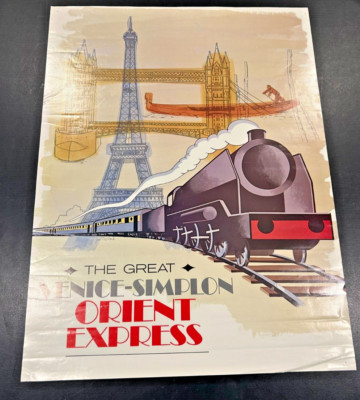 The Great Venice Simplon Orient Express Poster RARE Art Deco Jim Marbeck