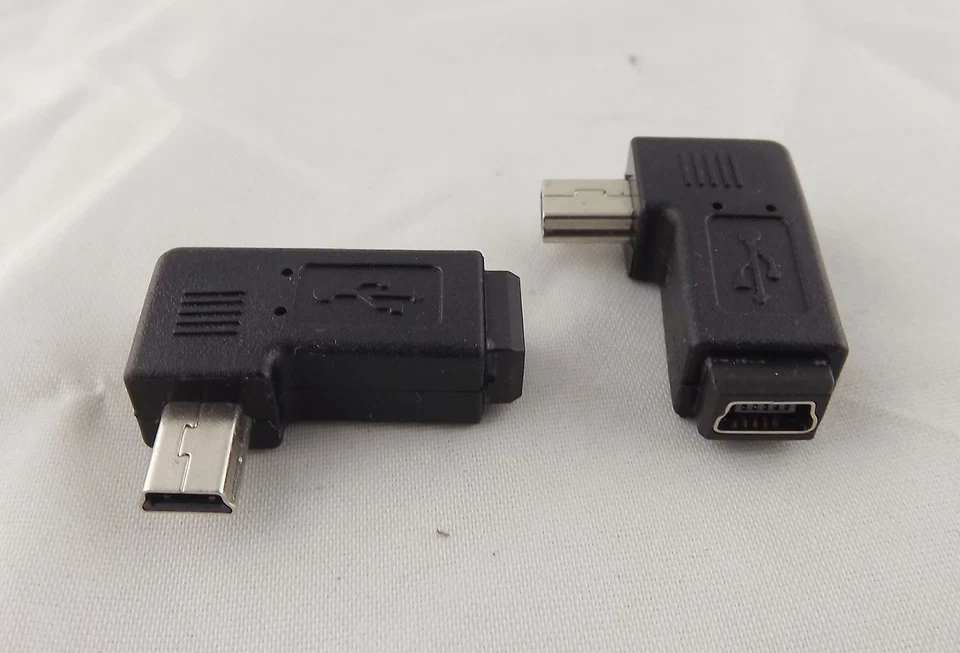 10pcs USB 2.0 Mini 5 Pin Male To Mini 5 Pin Female Right Angle Adapter Connector - image 2 of 4